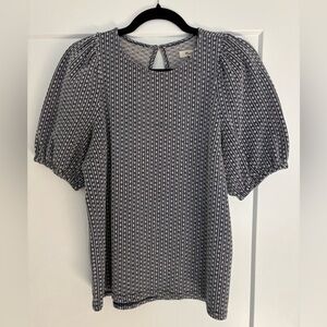 Madewell Floral Jacquard Puff Sleeve Top | Size Medium